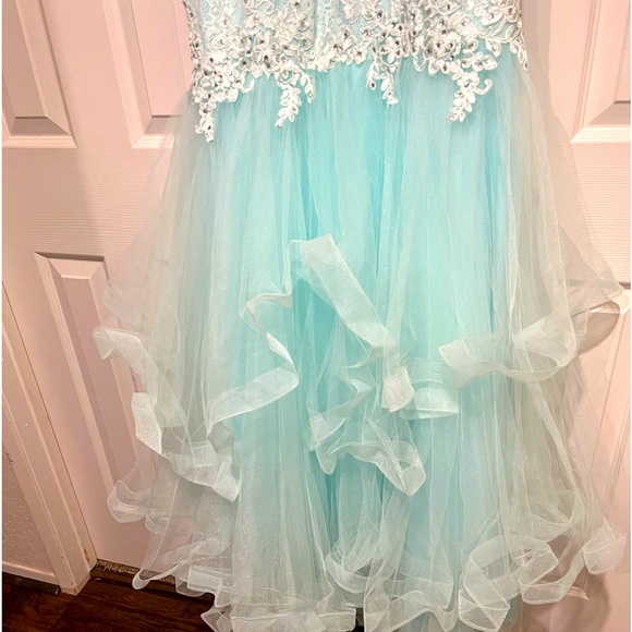 NEW ROYAL QUEEN COLLECTION AQUA MERMAID FORMAL GOWN - Picture 9 of 14